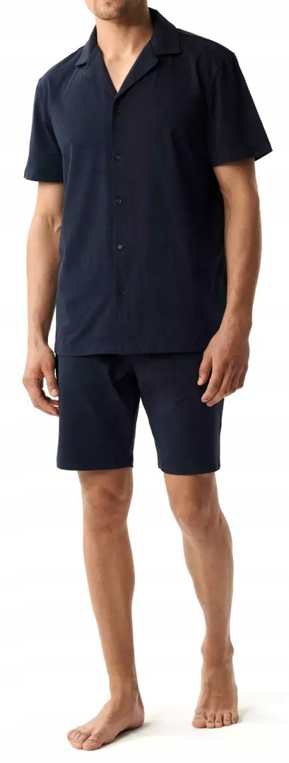 Elegancka BAWEŁNIANA piżama męska krótka z koszulą ATLANTIC BNMP-003 - XL Elegancka BAWEŁNIANA piżama męska krótka z koszulą ATLANTIC BNMP-003 - XL