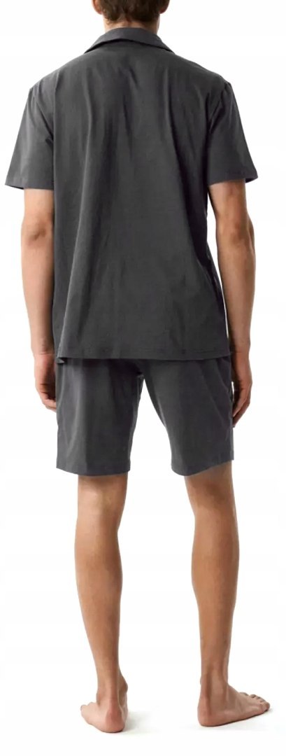 Elegancka BAWEŁNIANA piżama męska krótka z koszulą ATLANTIC BNMP-003 - XXL