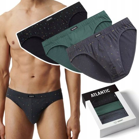Slipy męskie 3 PARY sportowe 100% BAWEŁNA ATLANTIC 3MP-186 - XL