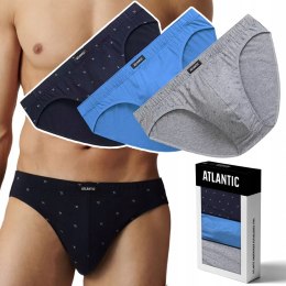 Slipy męskie 3 PARY sportowe 100% BAWEŁNA ATLANTIC 3MP-191 - M