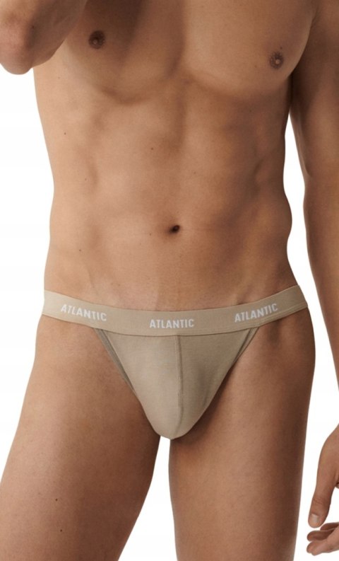 Slipy męskie TANGA 3 PARY skąpe majtki bawełniane ATLANTIC 3BMP-1582 - L