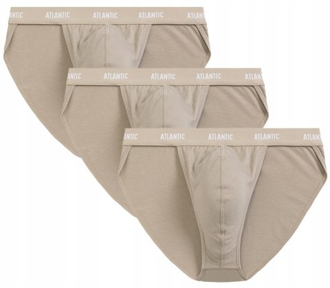 Slipy męskie TANGA 3 PARY skąpe majtki bawełniane ATLANTIC 3BMP-1582 - M
