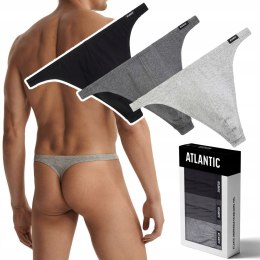 Stringi męskie 3 PARY skąpe majtki bawełniane ATLANTIC 3BMP-253 - XXL