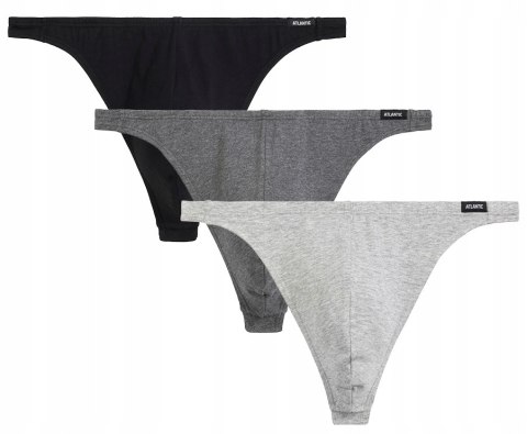 Stringi męskie 3 PARY skąpe majtki bawełniane ATLANTIC 3BMP-253 - XL