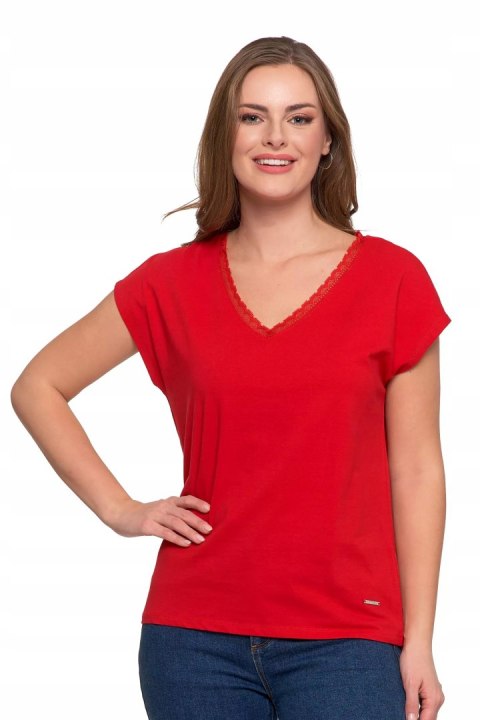 Bluzka damska KORONKOWY DEKOLT bawełniana krótka MORAJ - 3XL Bluzka damska KORONKOWY DEKOLT bawełniana krótka MORAJ - 3XL