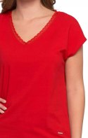 Bluzka damska KORONKOWY DEKOLT bawełniana krótka MORAJ - 3XL