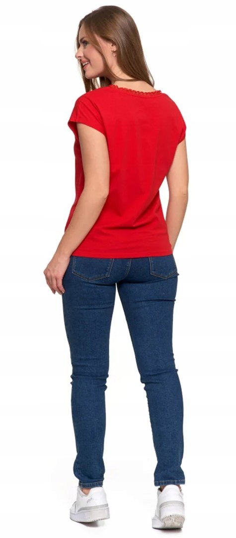 Bluzka damska KORONKOWY DEKOLT bawełniana krótka MORAJ - 3XL Bluzka damska KORONKOWY DEKOLT bawełniana krótka MORAJ - 3XL