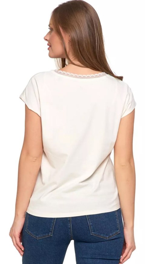Bluzka damska KORONKOWY DEKOLT bawełniana krótka MORAJ - 3XL Bluzka damska KORONKOWY DEKOLT bawełniana krótka MORAJ - 3XL
