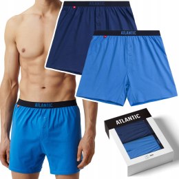 Bokserki męskie 2 PARY 100% BAWEŁNA luźne szorty ATLANTIC 2MBX-025 - L