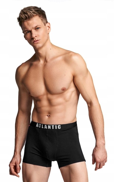 Bokserki męskie 3-PAK dopasowane szorty ATLANTIC 3MH-011 czarne - XL