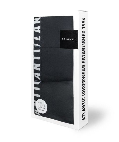 Bokserki męskie 3-PAK dopasowane szorty ATLANTIC 3MH-011 czarne - XL