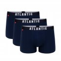 Bokserki męskie 3-PAK dopasowane szorty ATLANTIC 3MH-011 granat - XXL
