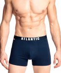 Bokserki męskie 3-PAK dopasowane szorty ATLANTIC 3MH-011 granat - XXL