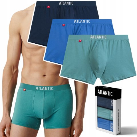 Bokserki męskie 3 PARY sportowe BAWEŁNIANE szorty ATLANTIC 3MH-011 - M