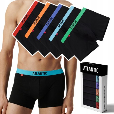 Bokserki męskie 5 PAR sportowe BAWEŁNIANE szorty ATLANTIC 5SMH-004 - L