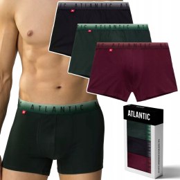 Bokserki męskie BAWEŁNIANE 3 PARY dopasowane ATLANTIC 3MH-052 - L