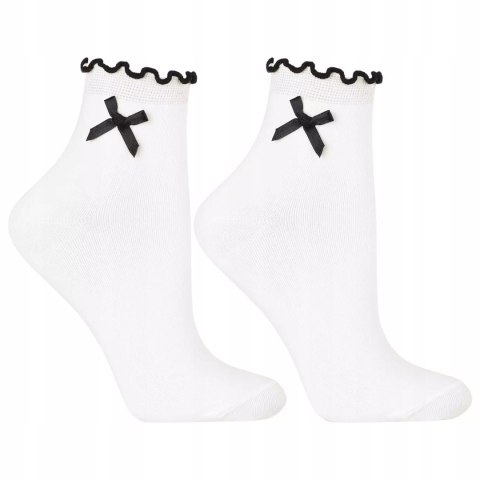 Długie skarpetki damskie 3 PARY bawełniane z kokardką MORAJ - 38-41