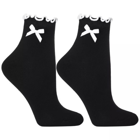 Długie skarpetki damskie 3 PARY bawełniane z kokardką MORAJ - 38-41