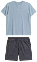 Piżama męska luźna 100% BAWEŁNA krótka letnia ATLANTIC NMP-386 - XXL