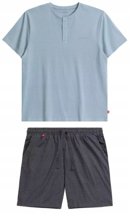Piżama męska luźna 100% BAWEŁNA krótka letnia ATLANTIC NMP-386 - XXL