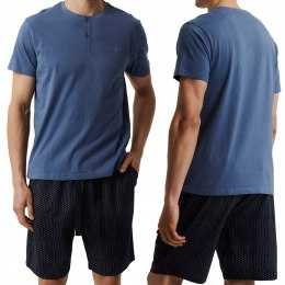 Piżama męska luźna 100% BAWEŁNA krótka letnia ATLANTIC NMP-386 - XXL