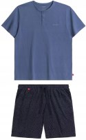 Piżama męska luźna 100% BAWEŁNA krótka letnia ATLANTIC NMP-386 - XL