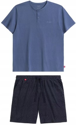 Piżama męska luźna 100% BAWEŁNA krótka letnia ATLANTIC NMP-386 - XL