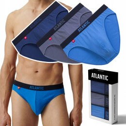 Slipy męskie 3 PARY sportowe BAWEŁNIANE majtki ATLANTIC 3MP-094 - L