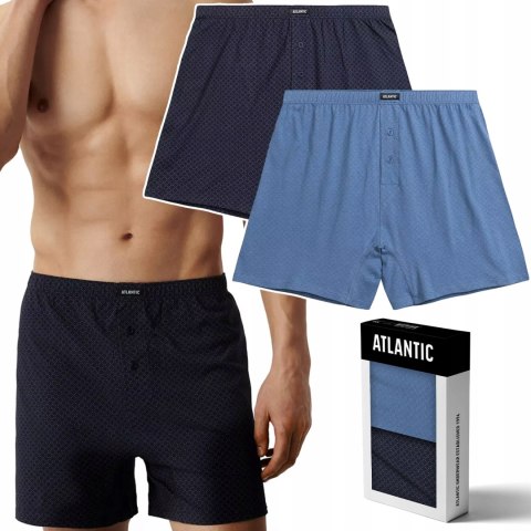 Bokserki męskie 100% BAWEŁNA luźne 2 PARY ATLANTIC 2MBX-073 - M