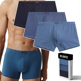 Bokserki męskie 3-PAK dopasowane szorty ATLANTIC 3MH-212 - XL