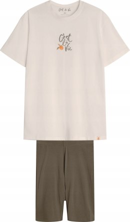 Piżama damska 100% BAWEŁNA krótka letnia HENDERSON NARANJA - XXL