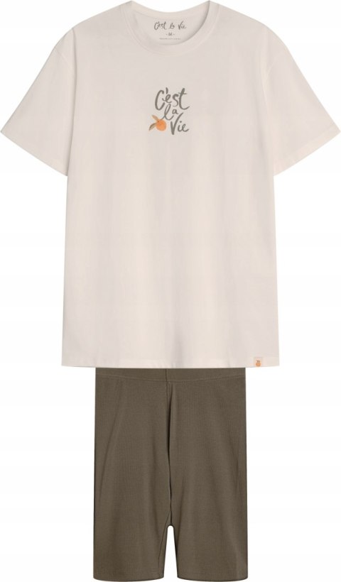 Piżama damska 100% BAWEŁNA krótka letnia HENDERSON NARANJA - L