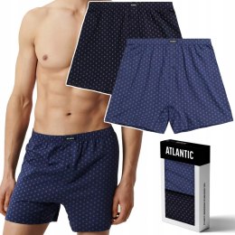 Bokserki męskie 100% BAWEŁNA luźne 2 PARY ATLANTIC 2MBX-069 - L