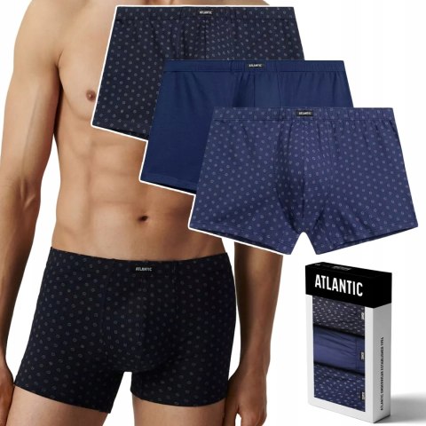 Bokserki męskie 3-PAK dopasowane szorty ATLANTIC 3MH-206 - XXL