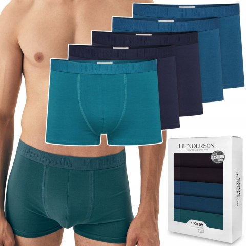 Bokserki męskie 5-PAK majtki bawełniane HENDERSON 42695 SOLID - XXL Bokserki męskie 5-PAK majtki bawełniane HENDERSON 42695 SOLID - XXL