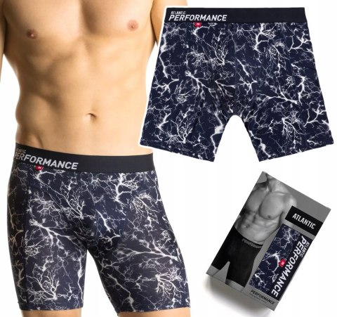 Bokserki męskie BAMBUSOWE długie sportowe z printem ATLANTIC - XXL Bokserki męskie BAMBUSOWE długie sportowe z printem ATLANTIC - XXL