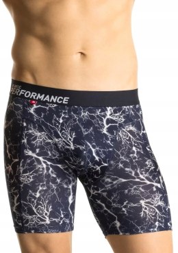 Bokserki męskie BAMBUSOWE długie sportowe z printem ATLANTIC - XXL