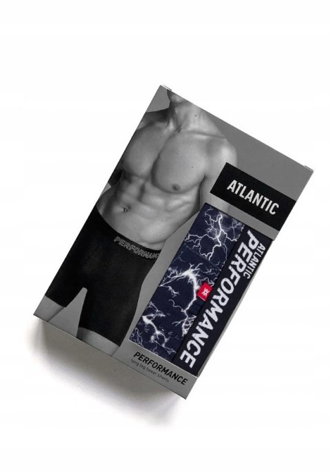 Bokserki męskie BAMBUSOWE długie sportowe z printem ATLANTIC - L Bokserki męskie BAMBUSOWE długie sportowe z printem ATLANTIC - L
