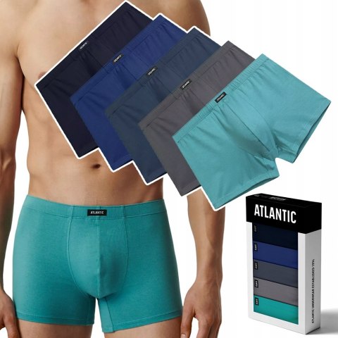 Bokserki męskie BAWEŁNIANE 5 PAR dopasowane ATLANTIC 5SMH-002 - L