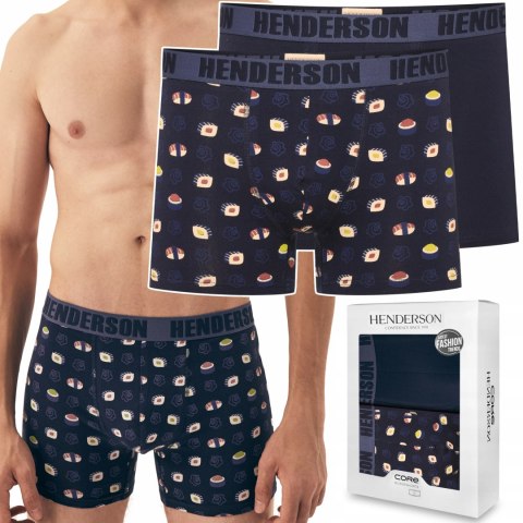 Bokserki męskie DŁUGIE 2-PAK majtki bawełniane HENDERSON 42625 SUSHI - XXL