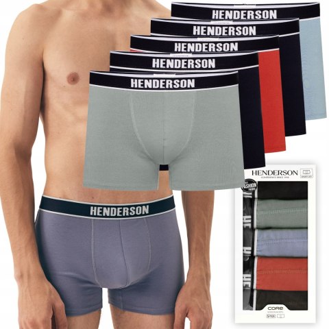 Bokserki męskie DŁUGIE 5-PAK majtki bawełniane HENDERSON 42704 SOON - XXL