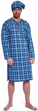 KOSZULA do spania NOCNA MĘSKA + SZLAFMYCA CORNETTE - XL