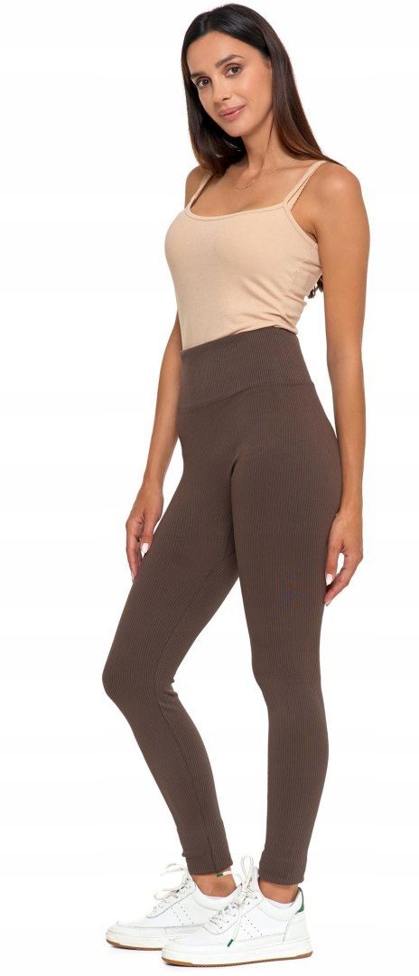Legginsy damskie z wysokim stanem W PRĄŻKI sportowe MORAJ - L/XL Legginsy damskie z wysokim stanem W PRĄŻKI sportowe MORAJ - L/XL