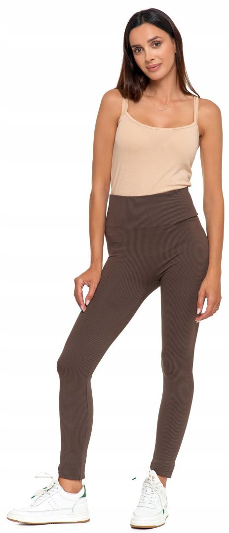 Legginsy damskie z wysokim stanem W PRĄŻKI sportowe MORAJ - L/XL Legginsy damskie z wysokim stanem W PRĄŻKI sportowe MORAJ - L/XL