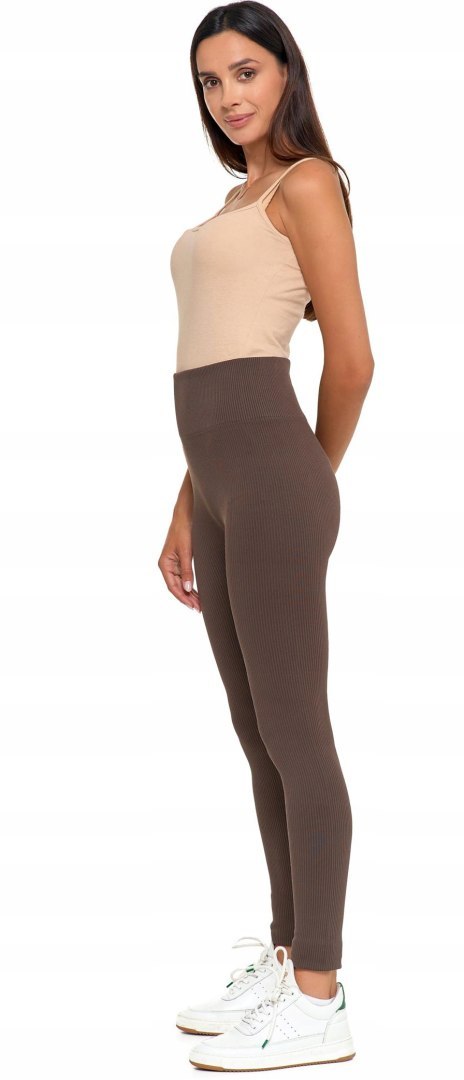 Legginsy damskie z wysokim stanem W PRĄŻKI sportowe MORAJ - L/XL Legginsy damskie z wysokim stanem W PRĄŻKI sportowe MORAJ - L/XL