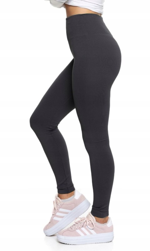 Legginsy damskie z wysokim stanem W PRĄŻKI sportowe MORAJ - S/M Legginsy damskie z wysokim stanem W PRĄŻKI sportowe MORAJ - S/M