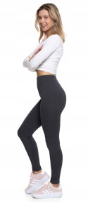 Legginsy damskie z wysokim stanem W PRĄŻKI sportowe MORAJ - S/M
