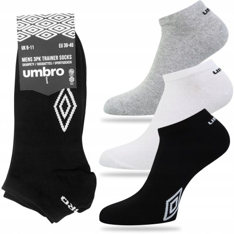 Skarpety bawełniane STOPKI 3-PAK sportowe UMBRO SNEAKER - 39-42 Skarpety bawełniane STOPKI 3-PAK sportowe UMBRO SNEAKER - 39-42
