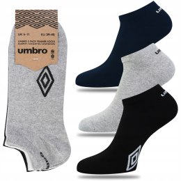 Skarpety bawełniane STOPKI 3-PAK sportowe UMBRO SNEAKER - 39-42