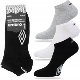 Skarpety bawełniane STOPKI 3-PAK sportowe UMBRO SNEAKER - 43-46